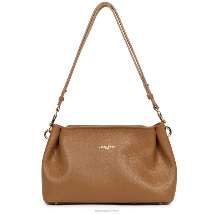 kadınlar çapraz askılı çanta foulonne çift kişilik turuncu deve Lancaster Paris çanta H0LP1515