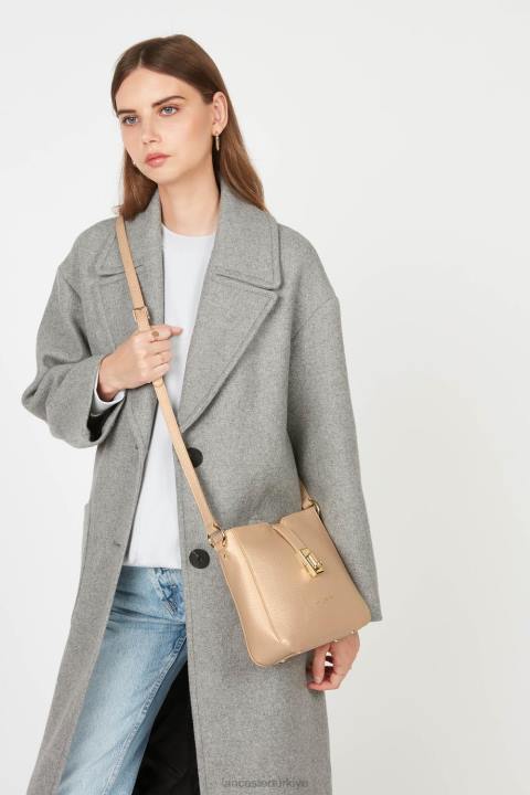 kadınlar çapraz askılı çanta foulonne milano bej fonce Lancaster Paris çanta H0LP348