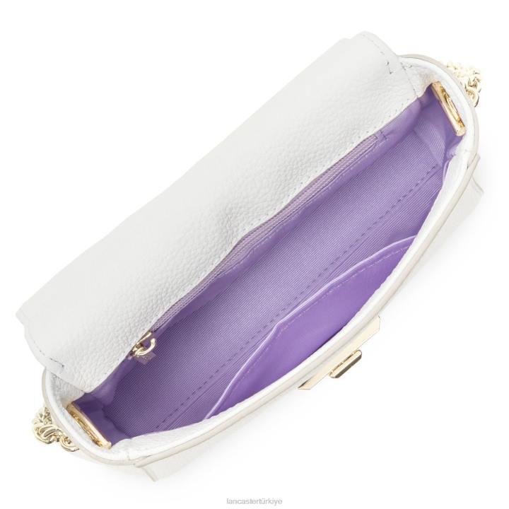 kadınlar çapraz askılı çanta foulonne milano modası beyaz Lancaster Paris çanta H0LP1373