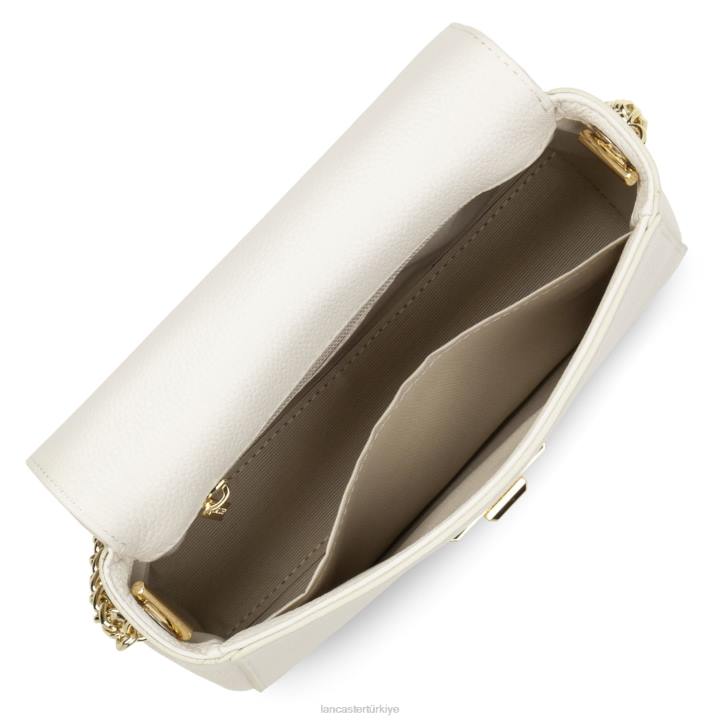 kadınlar çapraz askılı çanta foulonne milano modası ekru Lancaster Paris çanta H0LP1367