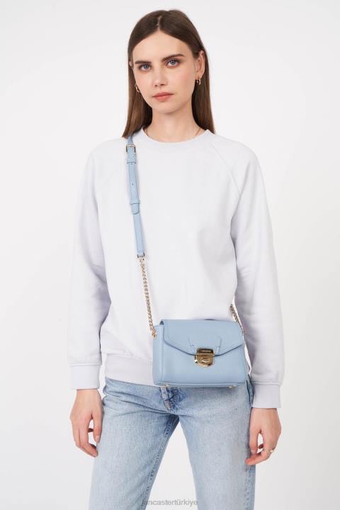 kadınlar çapraz askılı çanta foulonne milano yeni mavi ciel Lancaster Paris çanta H0LP1349