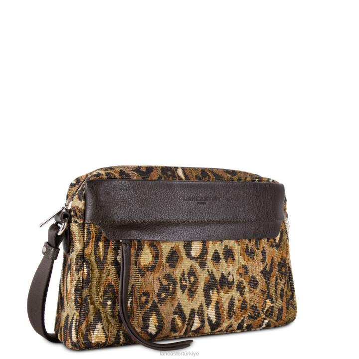 kadınlar çapraz askılı çanta gerçek orman gobleni marron-tigre Lancaster Paris çanta H0LP2053