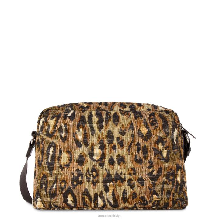 kadınlar çapraz askılı çanta gerçek orman gobleni marron-tigre Lancaster Paris çanta H0LP2053