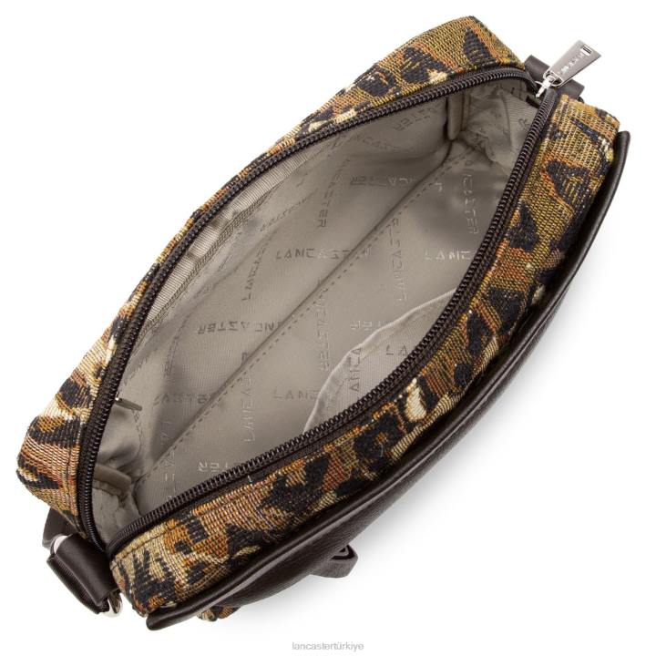 kadınlar çapraz askılı çanta gerçek orman gobleni marron-tigre Lancaster Paris çanta H0LP2053