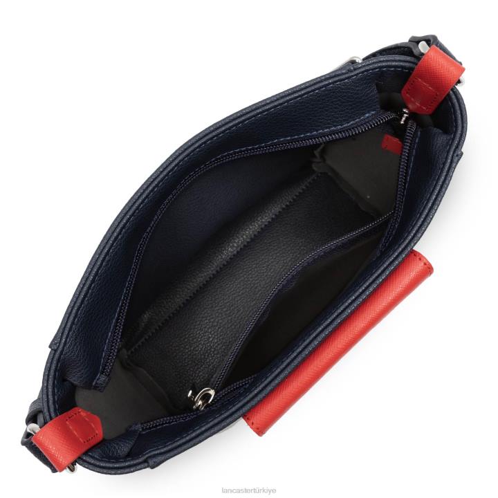 kadınlar çapraz askılı çanta maya modası bleu fonce-fildişi-corail Lancaster Paris çanta H0LP1901