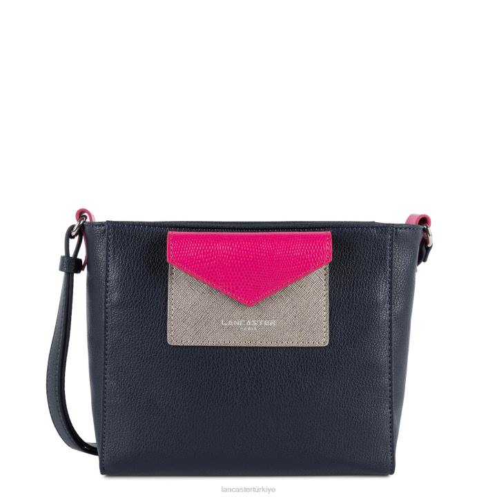 kadınlar çapraz askılı çanta maya modası bleu fonce-gris argente-fuxia Lancaster Paris çanta H0LP1904