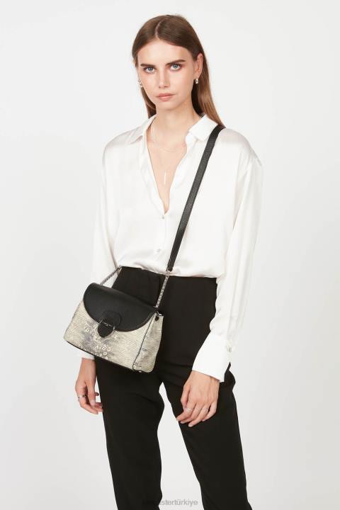 kadınlar çapraz askılı çanta pia hafif kara iguana Lancaster Paris çanta H0LP565