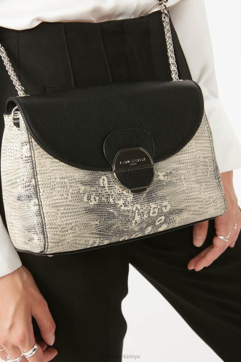 kadınlar çapraz askılı çanta pia hafif kara iguana Lancaster Paris çanta H0LP565