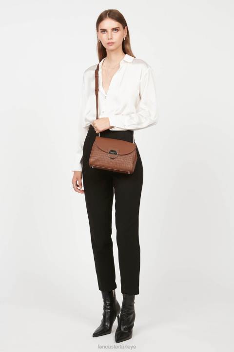 kadınlar çapraz askılı çanta pia hafif konyak timsahı Lancaster Paris çanta H0LP566