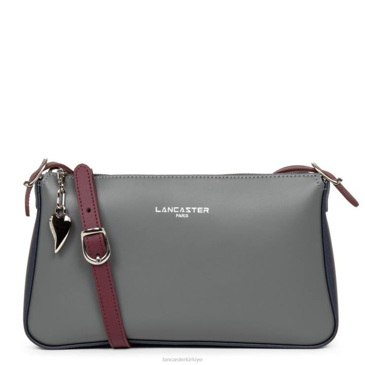 kadınlar çapraz askılı çanta sorunsuz yeni gris bleu fonce-bordo Lancaster Paris çanta H0LP1978