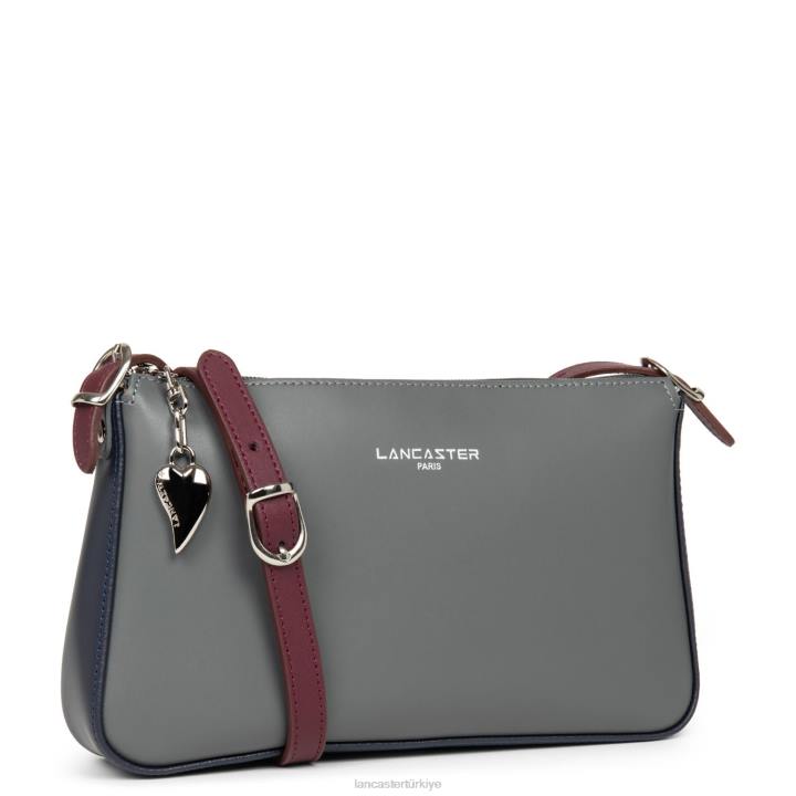 kadınlar çapraz askılı çanta sorunsuz yeni gris bleu fonce-bordo Lancaster Paris çanta H0LP1978