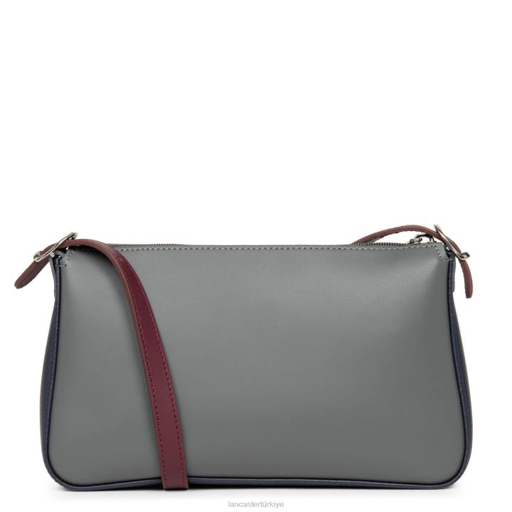kadınlar çapraz askılı çanta sorunsuz yeni gris bleu fonce-bordo Lancaster Paris çanta H0LP1978