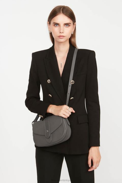 kadınlar çapraz askılı çanta yumuşak kravat Gris Lancaster Paris çanta H0LP1554