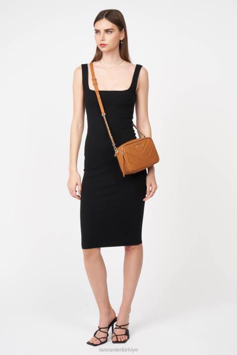 kadınlar çapraz askılı çanta yumuşak matelasse altın Lancaster Paris çanta H0LP1584