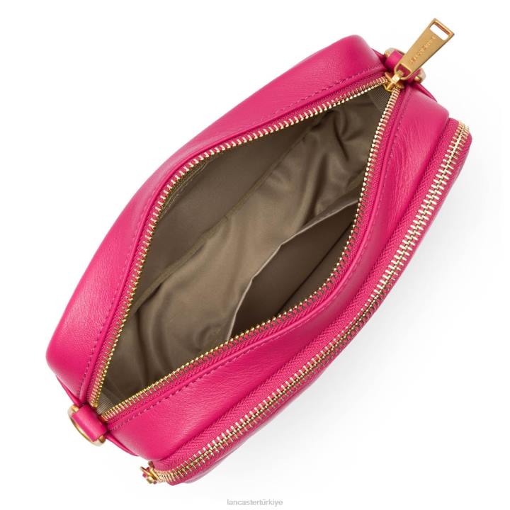 kadınlar çapraz askılı çanta yumuşak matelasse fuxia Lancaster Paris çanta H0LP1601