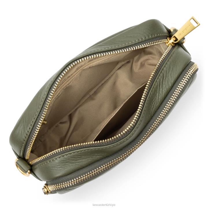 kadınlar çapraz askılı çanta yumuşak matelasse kaki Lancaster Paris çanta H0LP1596
