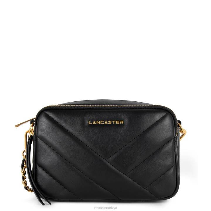 kadınlar çapraz askılı çanta yumuşak matelasse kara Lancaster Paris çanta H0LP1592