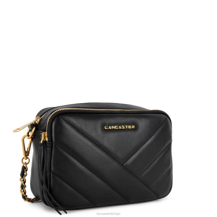 kadınlar çapraz askılı çanta yumuşak matelasse kara Lancaster Paris çanta H0LP1592