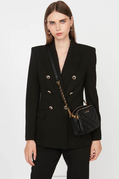 kadınlar çapraz askılı çanta yumuşak matelasse kara Lancaster Paris çanta H0LP1592