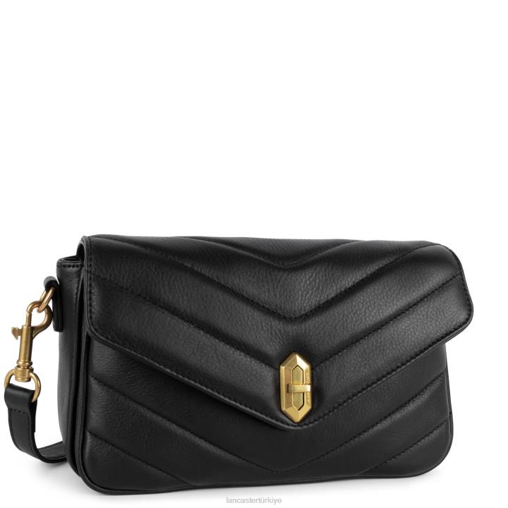 kadınlar çapraz askılı çanta yumuşak matelasse kara Lancaster Paris çanta H0LP2404
