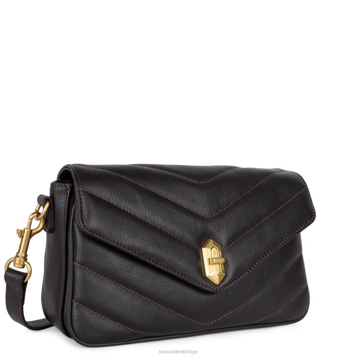 kadınlar çapraz askılı çanta yumuşak matelasse kestane rengi Lancaster Paris çanta H0LP2403