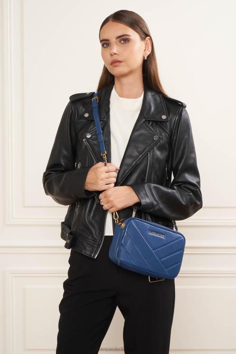 kadınlar çapraz askılı çanta yumuşak matelasse mavi Lancaster Paris çanta H0LP1600