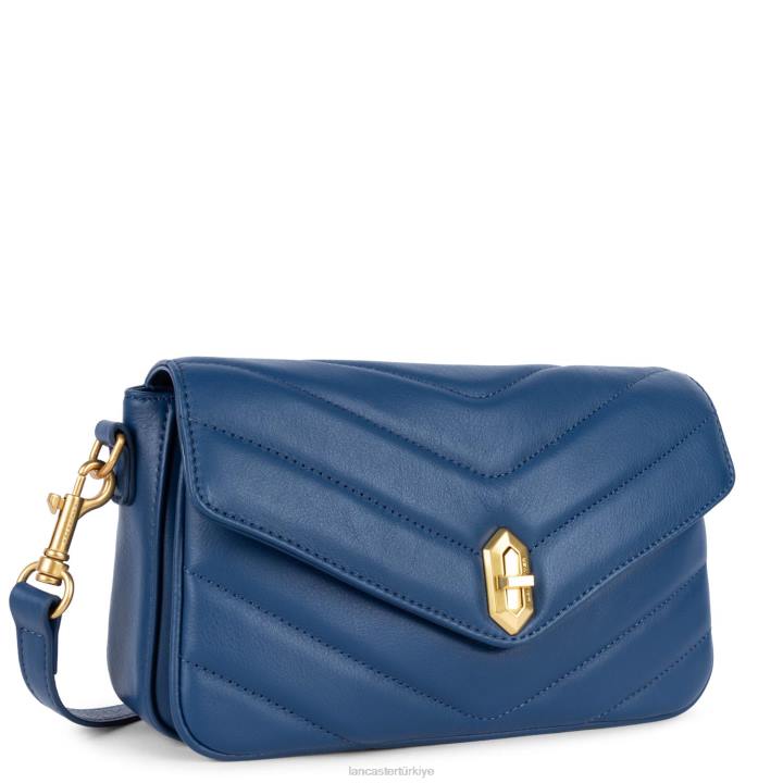 kadınlar çapraz askılı çanta yumuşak matelasse mavi Lancaster Paris çanta H0LP2405