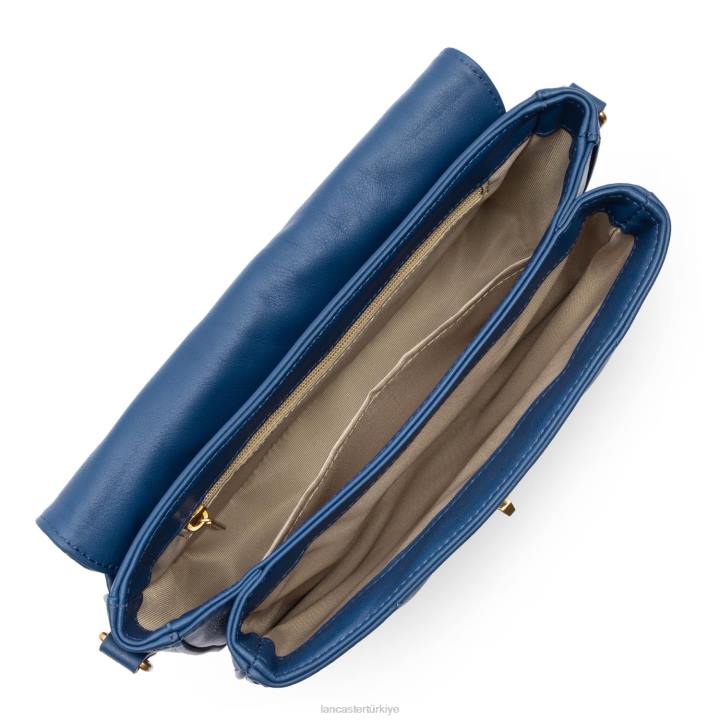 kadınlar çapraz askılı çanta yumuşak matelasse mavi Lancaster Paris çanta H0LP2405