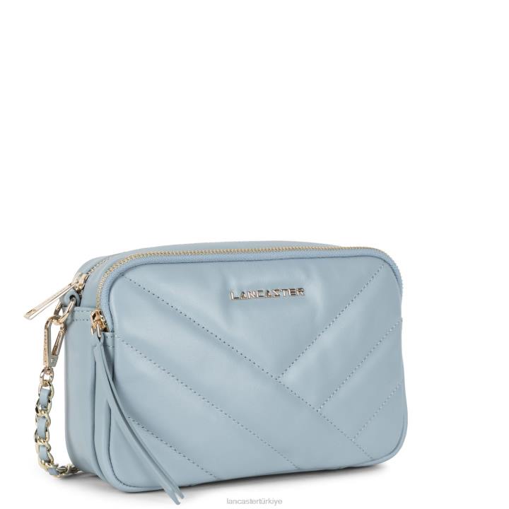 kadınlar çapraz askılı çanta yumuşak matelasse mavi cendre Lancaster Paris çanta H0LP1593