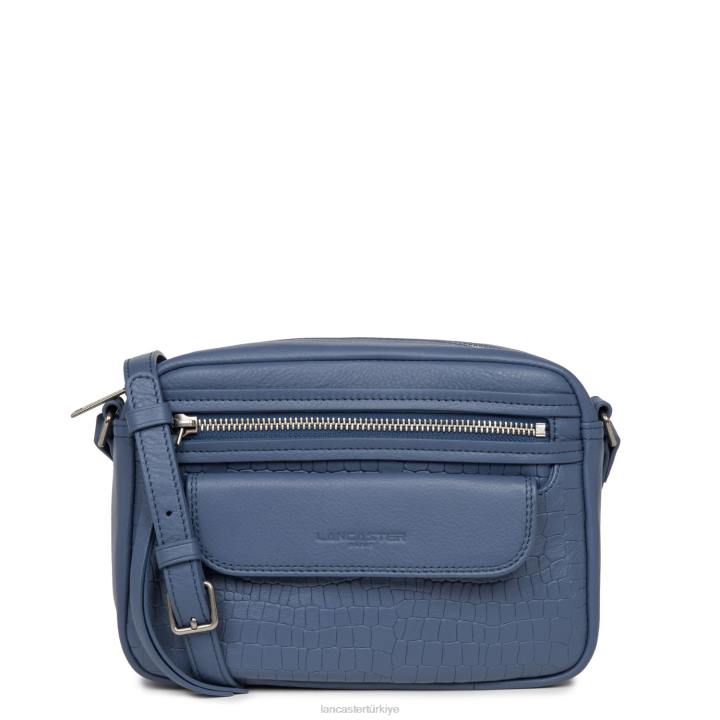 kadınlar çapraz askılı çanta yumuşak vintage bleu saphir timsah Lancaster Paris çanta H0LP2282