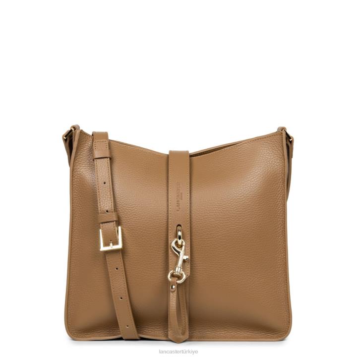 kadınlar büyük çapraz çanta foulonne çift kanca kara deve Lancaster Paris çanta H0LP1542