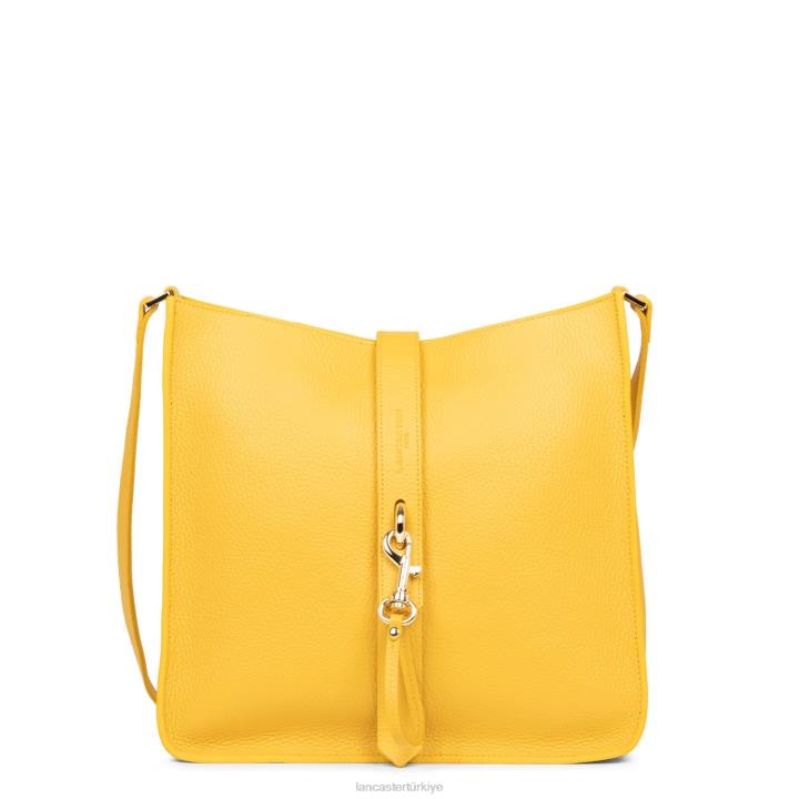 kadınlar büyük çapraz çanta foulonne çift kanca sarı-ya da Lancaster Paris çanta H0LP1550