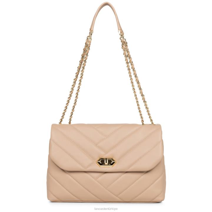 kadınlar büyük çapraz askılı çanta yumuşak matelasse pudra Lancaster Paris çanta H0LP2007