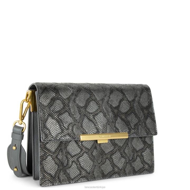 kadınlar crossbody çanta egzotik lee gris metal pitonu Lancaster Paris çanta H0LP2035