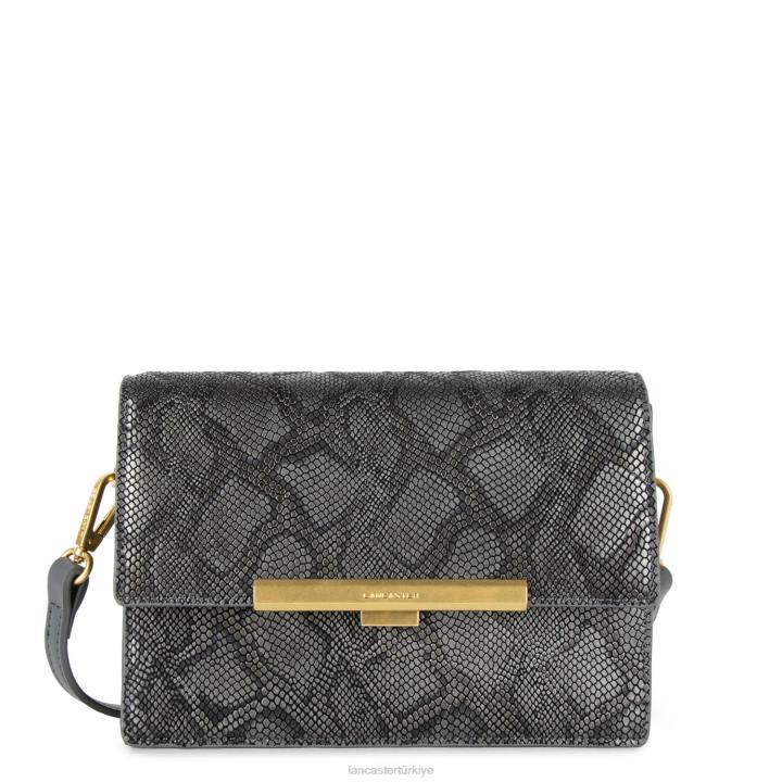 kadınlar crossbody çanta egzotik lee yeni gris metal pitonu Lancaster Paris çanta H0LP2051
