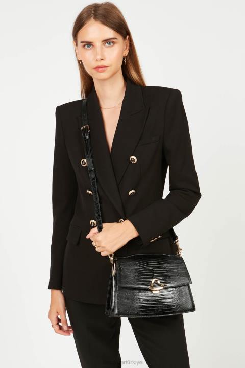 kadınlar crossbody çanta egzotik philia noir-lezard Lancaster Paris çanta H0LP1989