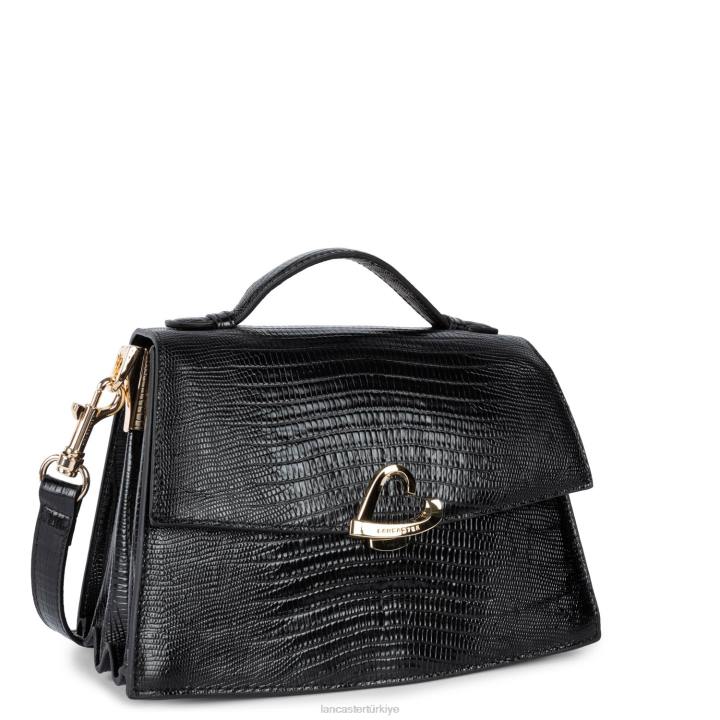 kadınlar crossbody çanta egzotik philia noir-lezard Lancaster Paris çanta H0LP1989