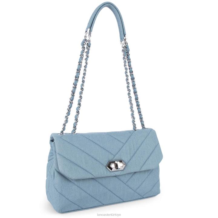 kadınlar crossbody çanta kot matelasse mavi Lancaster Paris çanta H0LP1968