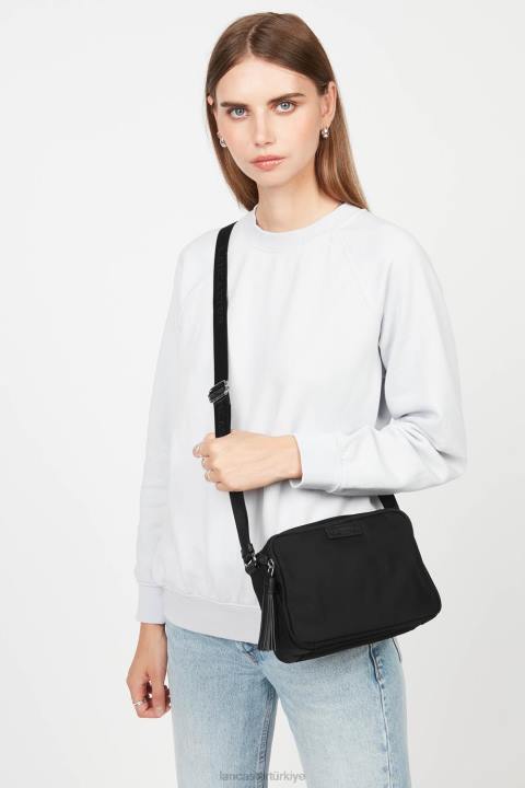 kadınlar crossbody çanta temel ponpon kara Lancaster Paris çanta H0LP1771