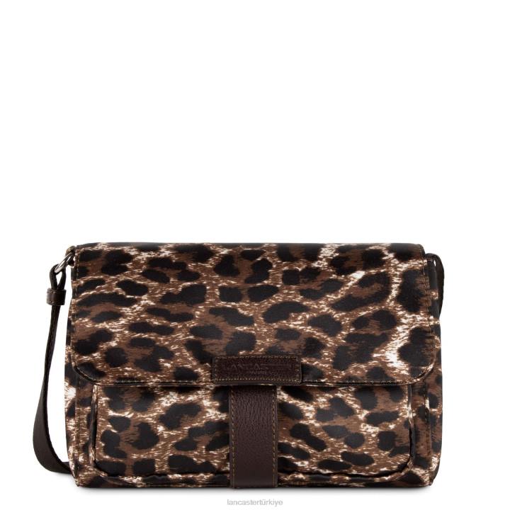 kadınlar crossbody çanta temel spor kestane rengi leopar Lancaster Paris çanta H0LP1794