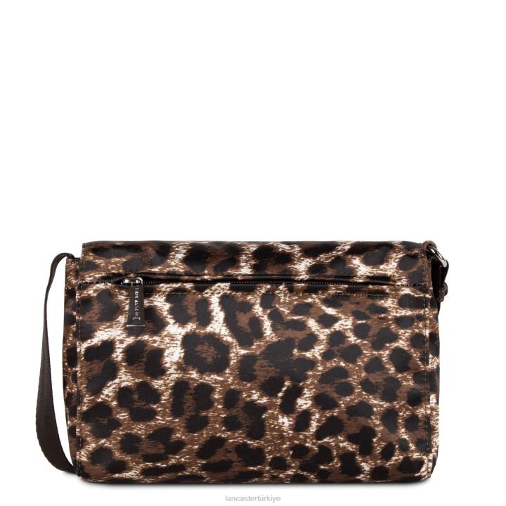 kadınlar crossbody çanta temel spor kestane rengi leopar Lancaster Paris çanta H0LP1794