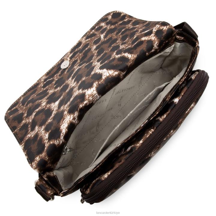 kadınlar crossbody çanta temel spor kestane rengi leopar Lancaster Paris çanta H0LP1794