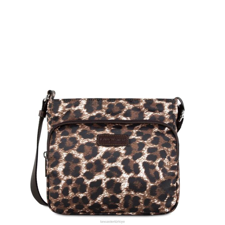 kadınlar crossbody çanta temel spor kestane rengi leopar Lancaster Paris çanta H0LP1803