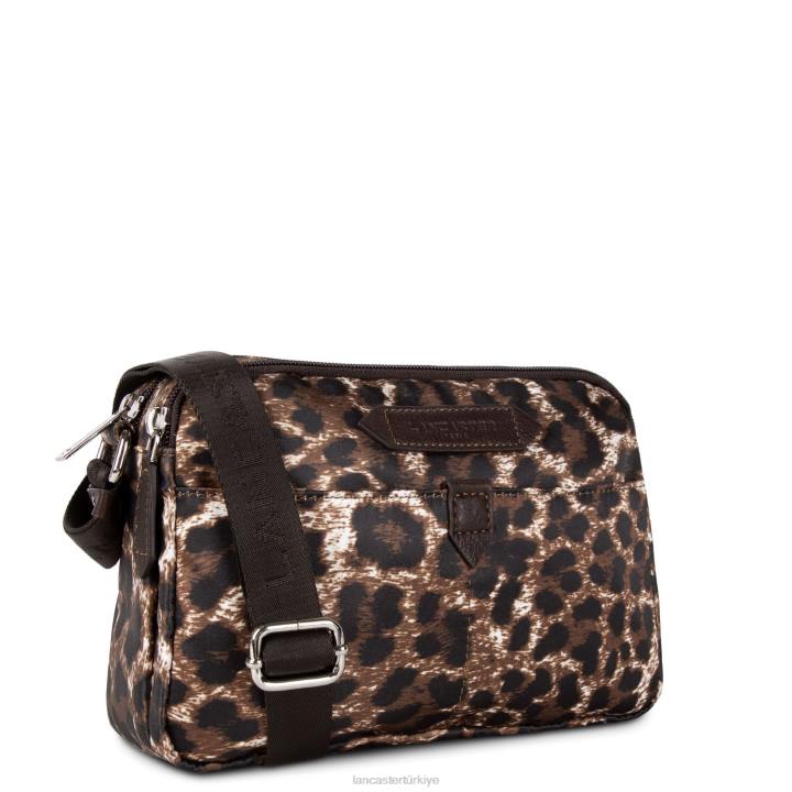 kadınlar crossbody çanta temel spor tarzı kestane rengi leopar Lancaster Paris çanta H0LP1812