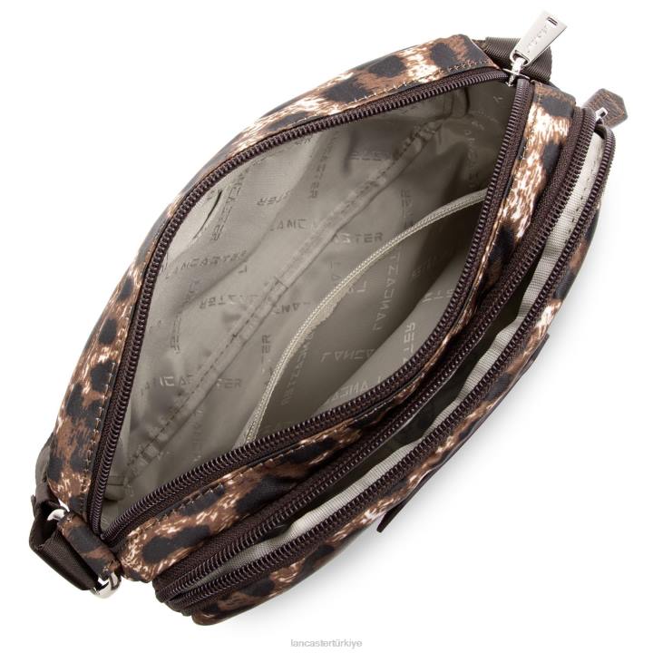 kadınlar crossbody çanta temel spor tarzı kestane rengi leopar Lancaster Paris çanta H0LP1812