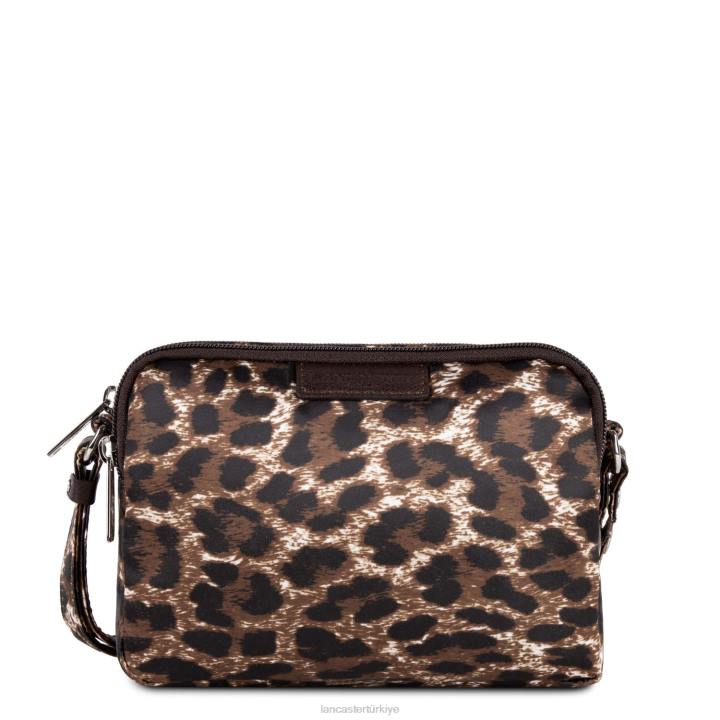 kadınlar crossbody çanta temel spor tarzı kestane rengi leopar Lancaster Paris çanta H0LP1822