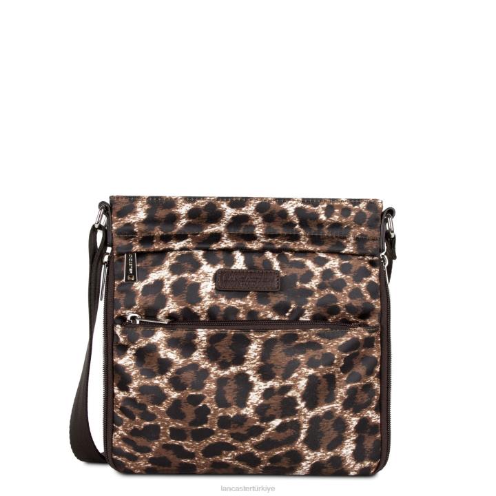 kadınlar crossbody çanta temel spor tarzı kestane rengi leopar Lancaster Paris çanta H0LP1830