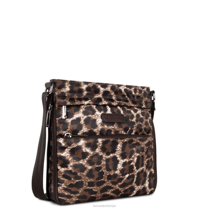 kadınlar crossbody çanta temel spor tarzı kestane rengi leopar Lancaster Paris çanta H0LP1830