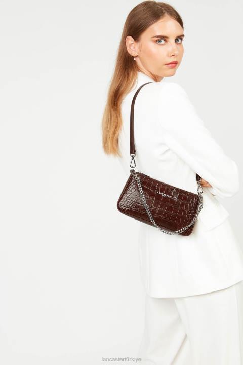 kadınlar egzotik lezard & croco fr küçük çapraz askılı çanta chataigne Lancaster Paris çanta H0LP188