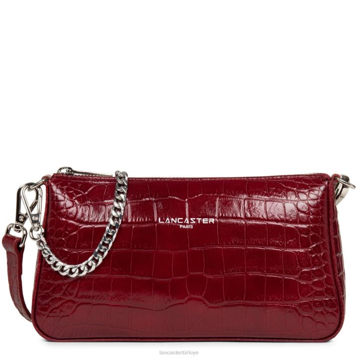 kadınlar egzotik lezard & croco fr küçük çapraz askılı çanta kırmızı Lancaster Paris çanta H0LP187